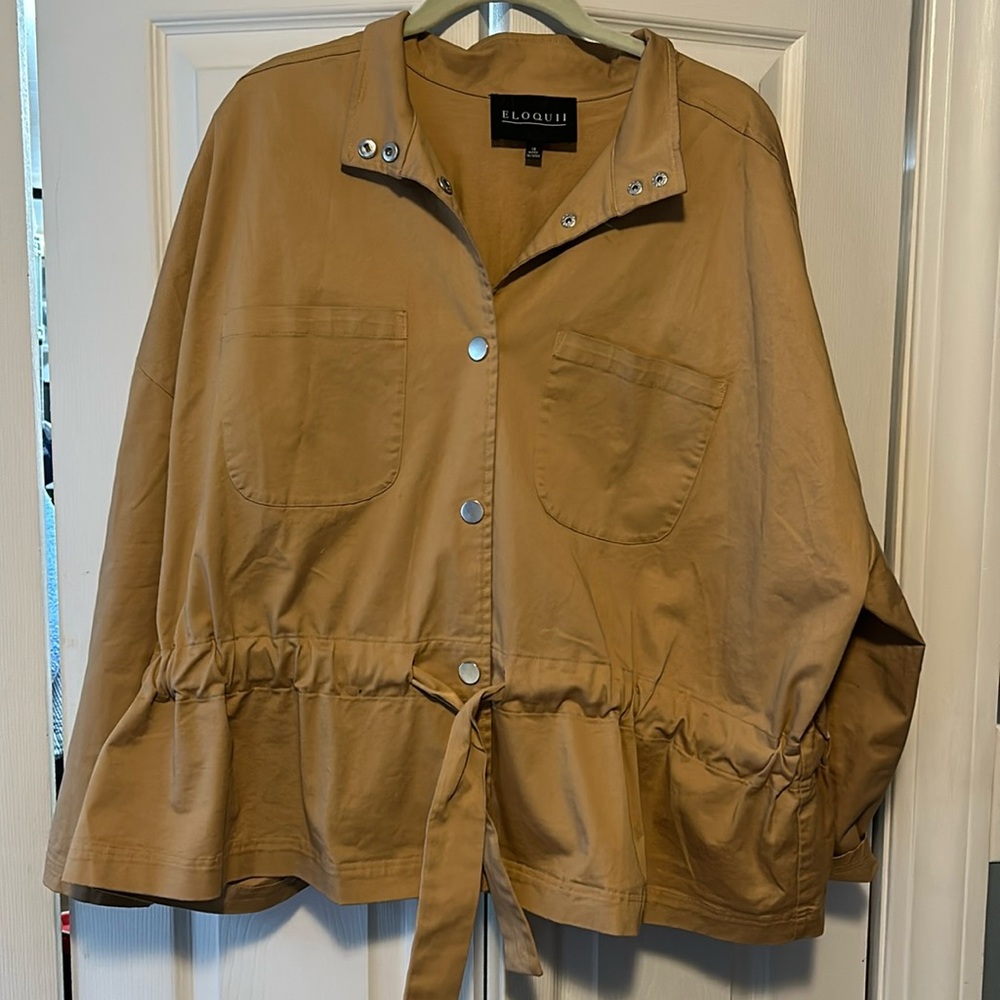 Boxy jacket with tie at waist from eloquii